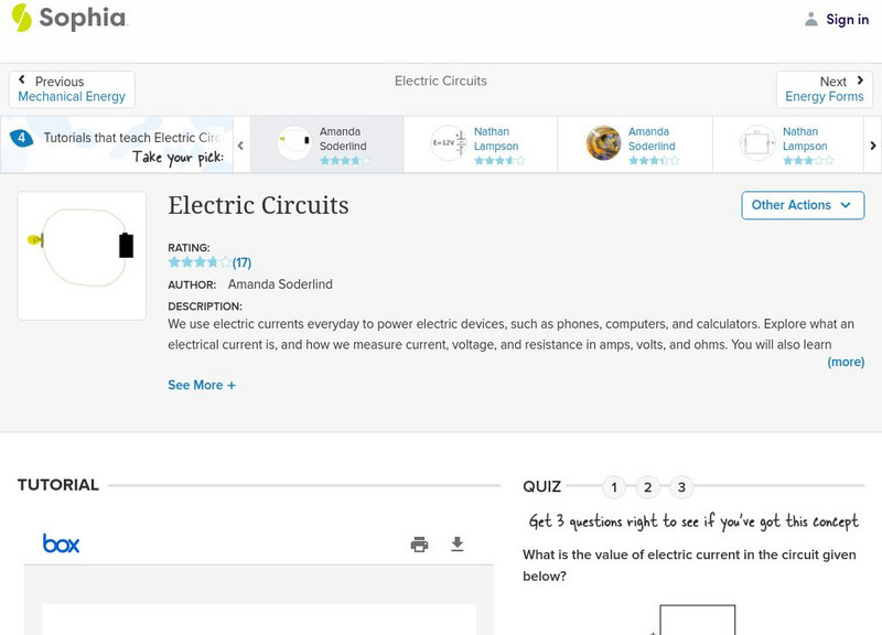 Sophia: Electric Circuits: Lesson 3 PPT Sophia: Electric Circuits: Lesson 3 PPT