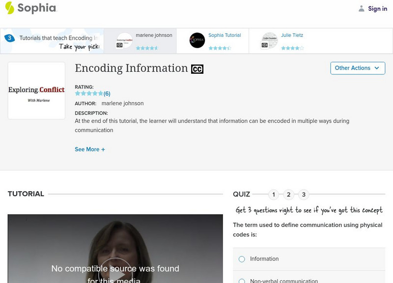 Sophia: Encoding Information: Lesson 1 Instructional Video Sophia: Encoding Information: Lesson 1 Instructional Video
