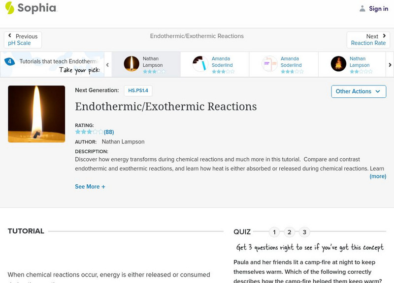 Sophia: Endothermic/exothermic Reactions: Lesson 2 Unit Plan Sophia: Endothermic/exothermic Reactions: Lesson 2 Unit Plan