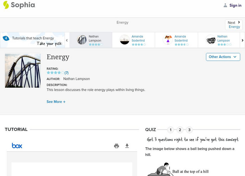 Sophia: Energy: Lesson 7 PPT Sophia: Energy: Lesson 7 PPT