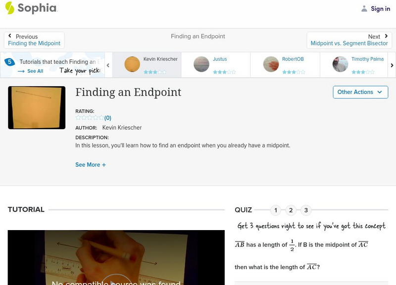 Sophia: Finding an Endpoint: Lesson 1 Instructional Video