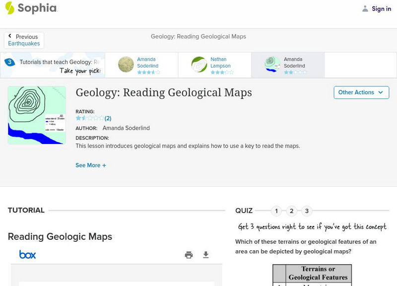 Sophia: Geology: Reading Geological Maps: Lesson 3 PPT Sophia: Geology: Reading Geological Maps: Lesson 3 PPT
