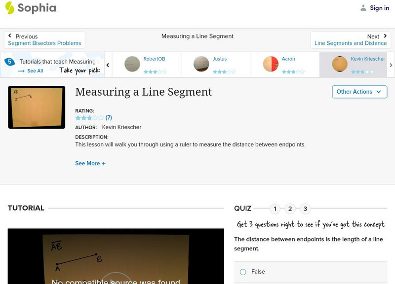 Sophia: Measuring a Line Segment: Lesson 1 Unit Plan Sophia: Measuring a Line Segment: Lesson 1 Unit Plan