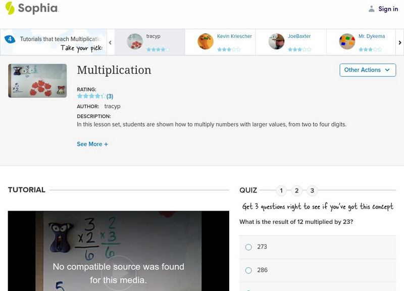 Sophia: Multiplication: Lesson 5 Instructional Video Sophia: Multiplication: Lesson 5 Instructional Video