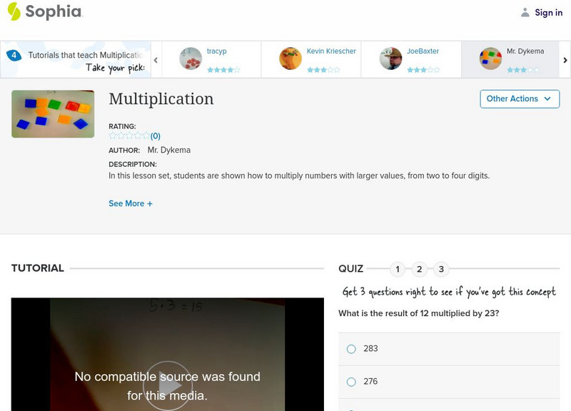Sophia: Multiplication: Lesson 9 Instructional Video Sophia: Multiplication: Lesson 9 Instructional Video