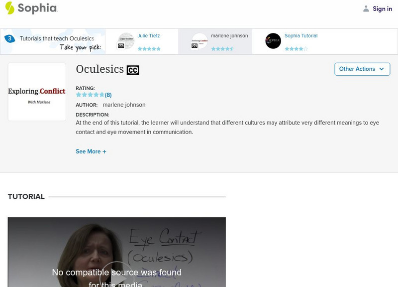 Sophia: Oculesics: Lesson 1 Instructional Video