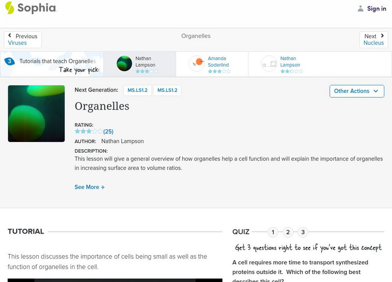 Sophia: Organelles: Lesson 1 Instructional Video Sophia: Organelles: Lesson 1 Instructional Video