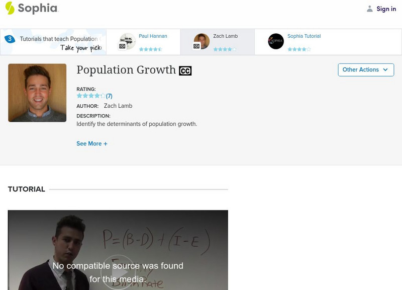 Sophia: Population Growth: Lesson 3 Instructional Video Sophia: Population Growth: Lesson 3 Instructional Video