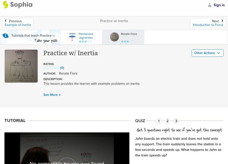 Sophia: Practice W/ Inertia: Lesson 2 Instructional Video