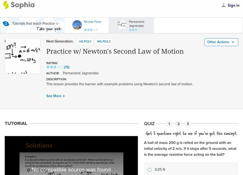 Sophia: Practice W/ Newton's Second Law of Motion Unit Plan