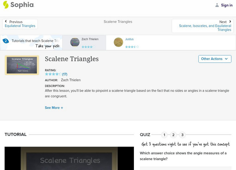 Sophia: Scalene Triangles: Lesson 4 Instructional Video