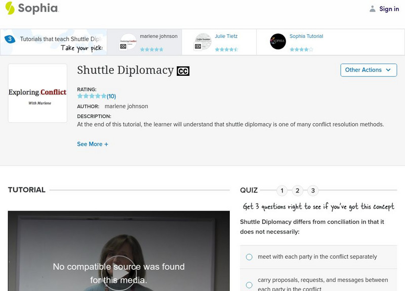 Sophia: Shuttle Diplomacy: Lesson 2 Instructional Video Sophia: Shuttle Diplomacy: Lesson 2 Instructional Video