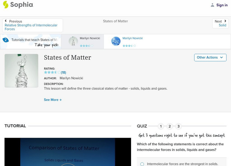 Sophia: States of Matter: Lesson 2 Instructional Video Sophia: States of Matter: Lesson 2 Instructional Video