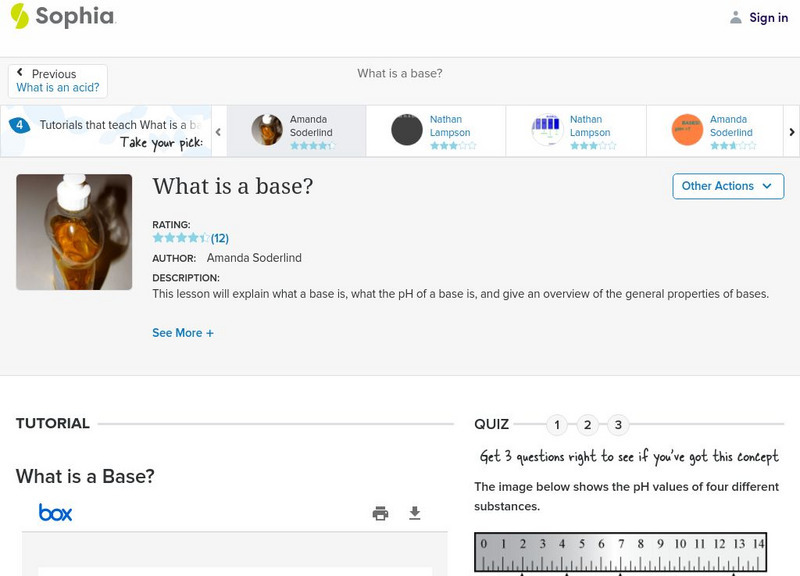 Sophia: What Is a Base?: Lesson 4 PPT Sophia: What Is a Base?: Lesson 4 PPT