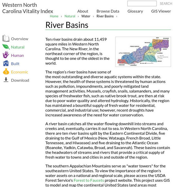 Western North Carolina Vitality Index: River Basins Article Western North Carolina Vitality Index: River Basins Article