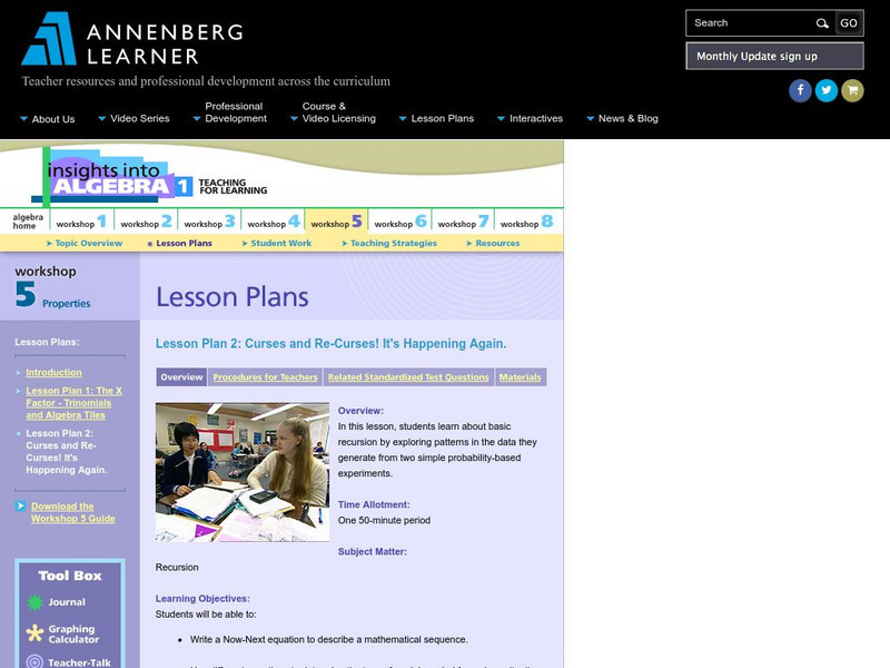 Annenberg Learner: Curses and Recurses! It's Happening Again Lesson Plan Annenberg Learner: Curses and Recurses! It's Happening Again Lesson Plan