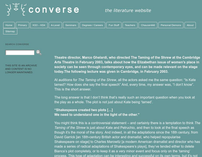 University of Cambridge: Taming the Tamer Primary University of Cambridge: Taming the Tamer Primary