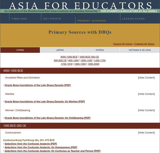 Asia for Educators: China: Ancestral Rites and Divination Handout Asia for Educators: China: Ancestral Rites and Divination Handout