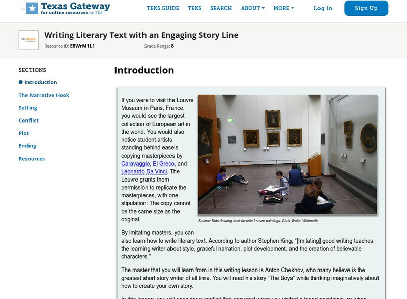 Texas Gateway: Writing Literary Text With an Engaging Story Line Unit Plan Texas Gateway: Writing Literary Text With an Engaging Story Line Unit Plan