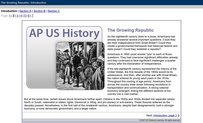 Do Dea: Ap Us History: Unit 3: The Growing Republic Unit Plan Do Dea: Ap Us History: Unit 3: The Growing Republic Unit Plan