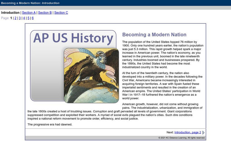 Do Dea: Ap Us History: Unit 6: Becoming a Modern Nation Unit Plan Do Dea: Ap Us History: Unit 6: Becoming a Modern Nation Unit Plan