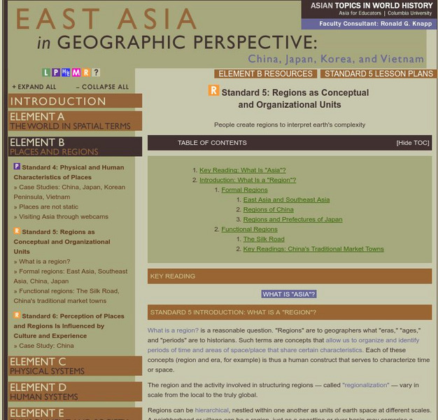 Columbia University: East Asia in Geographic Perspective Unit Plan Columbia University: East Asia in Geographic Perspective Unit Plan