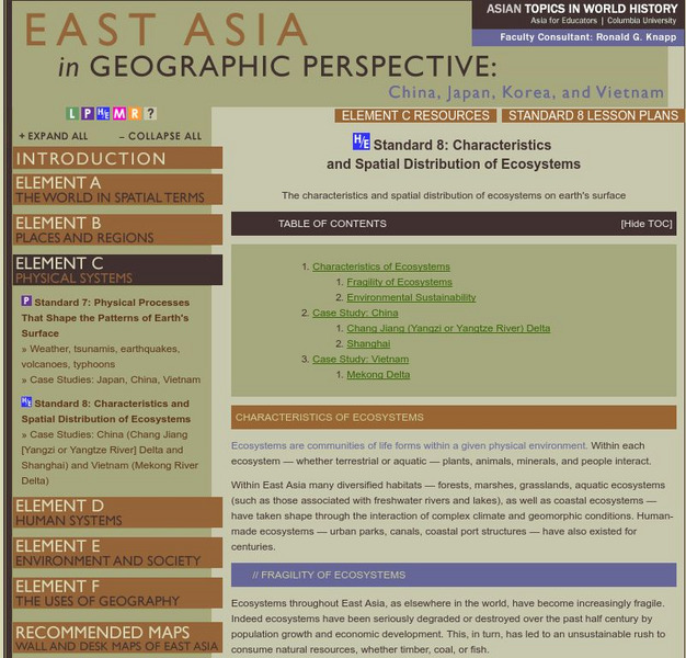 Columbia University: Characteristics and Spatial Distribution of Ecosystems Unit Plan Columbia University: Characteristics and Spatial Distribution of Ecosystems Unit Plan