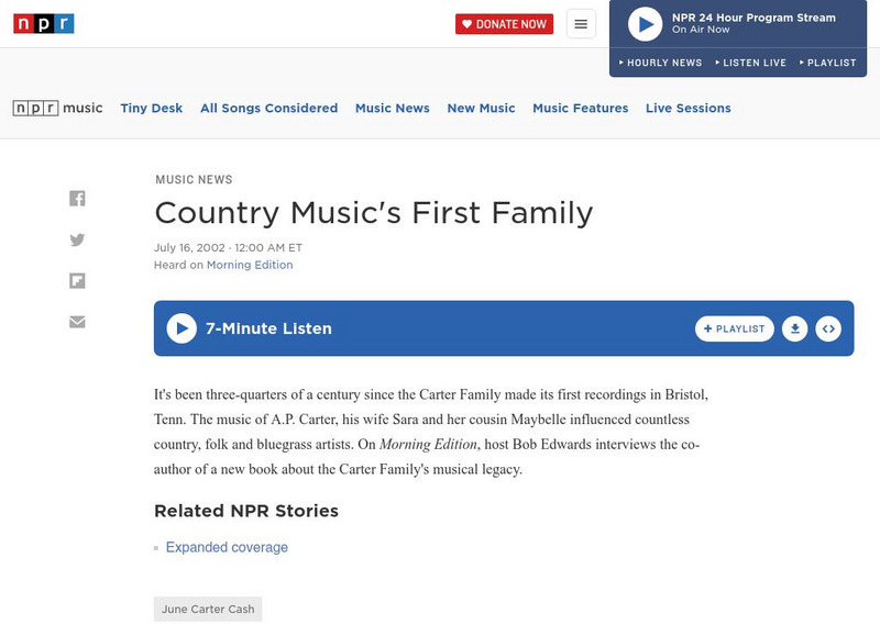 Npr: Country Music's First Family Audio Npr: Country Music's First Family Audio
