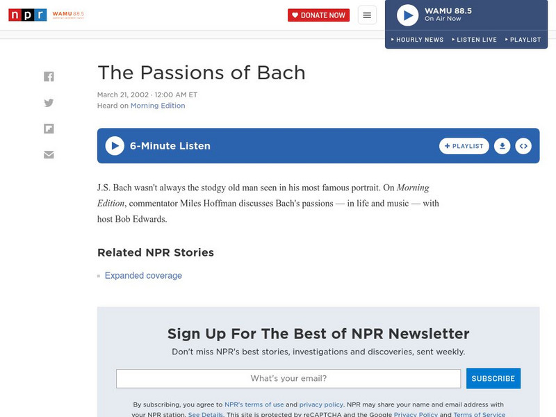 Npr: The Passions of Bach Audio Npr: The Passions of Bach Audio