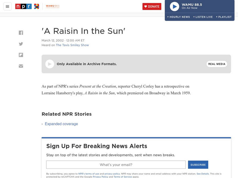 Npr: "A Raisin in the Sun" Audio Npr: "A Raisin in the Sun" Audio