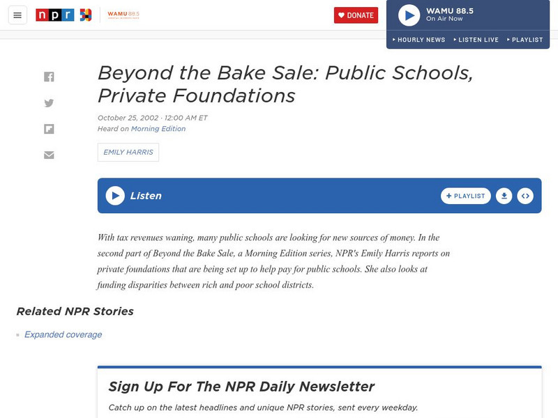 Npr: Beyond the Bake Sale Audio Npr: Beyond the Bake Sale Audio