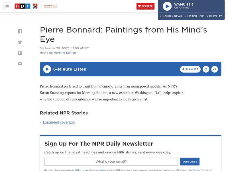 Npr: Pierre Bonnard Audio Npr: Pierre Bonnard Audio