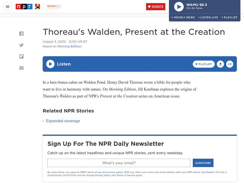 Npr: Thoreau's Walden Audio Npr: Thoreau's Walden Audio