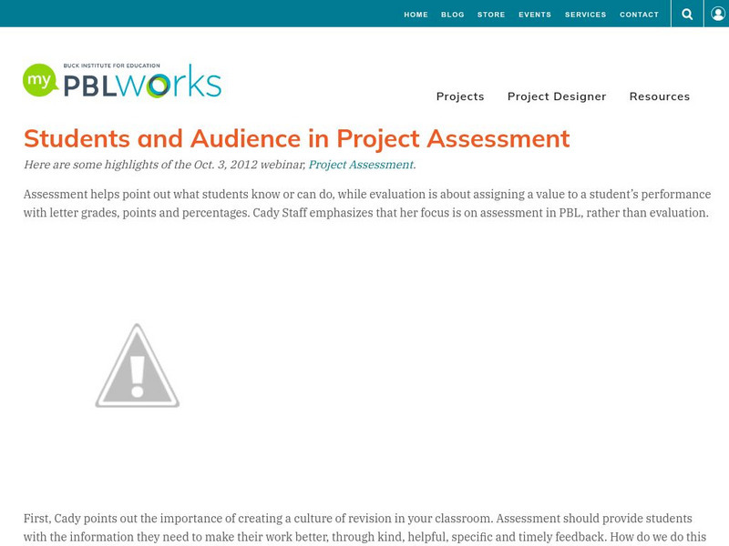Pbl Works: Students and Audience in Project Assessment Professional Doc Pbl Works: Students and Audience in Project Assessment Professional Doc