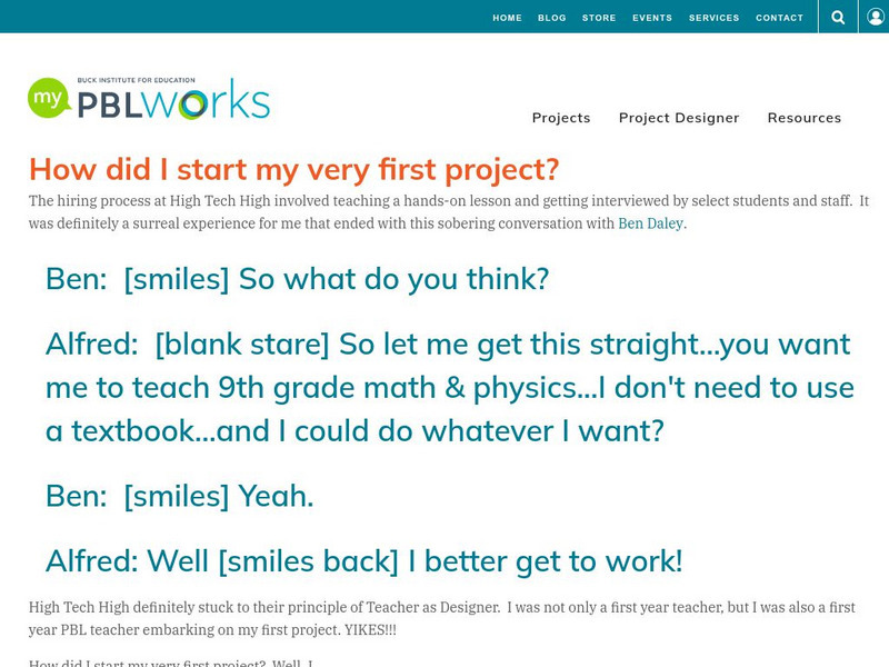 Pbl Works: How Did I Start My Very First Project Professional Doc Pbl Works: How Did I Start My Very First Project Professional Doc