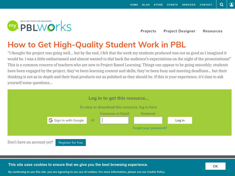 Pbl Works: How to Get High Quality Student Work in Pbl Professional Doc Pbl Works: How to Get High Quality Student Work in Pbl Professional Doc