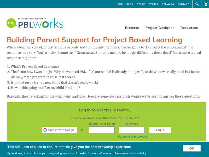 Pbl Works: Building Parent Support for Project Based Learning Professional Doc