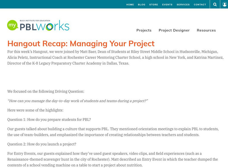 Pbl Works: Managing Your Project Professional Doc Pbl Works: Managing Your Project Professional Doc