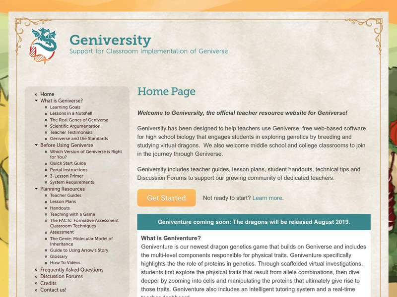 Concord Consortium: Geniversity for Geniverse Lesson Plan Concord Consortium: Geniversity for Geniverse Lesson Plan
