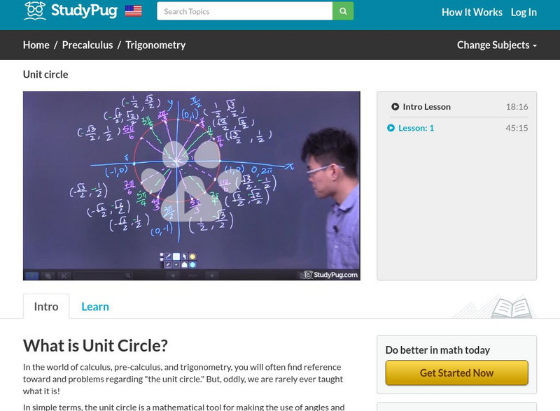 Study Pug: Unit Circle Instructional Video Study Pug: Unit Circle Instructional Video