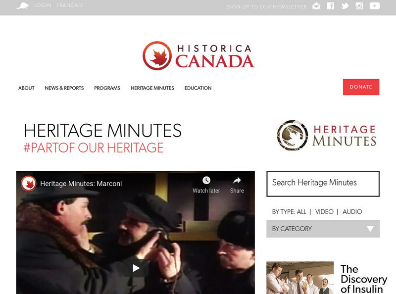 History by the Minute: Marconi Website