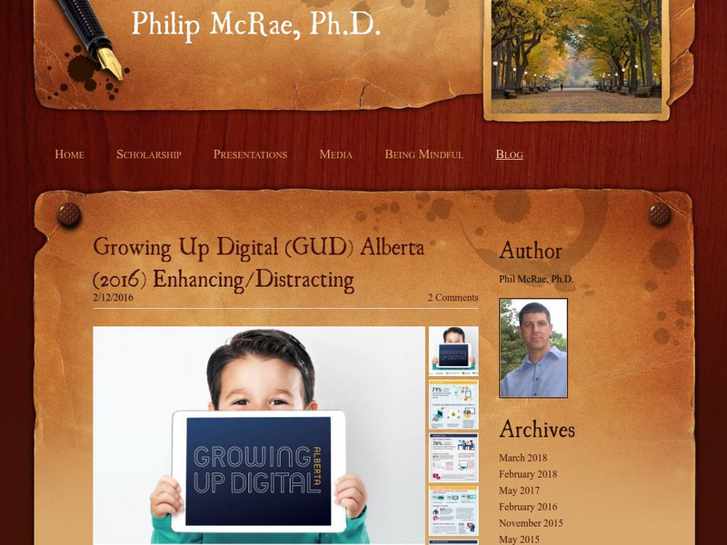Philip Mc Rae: Growing Up Digital (Gud) Alberta (2016) Enhancing/distracting Graphic Philip Mc Rae: Growing Up Digital (Gud) Alberta (2016) Enhancing/distracting Graphic