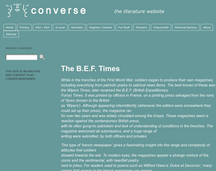 University of Cambridge: The b.e.f. Times Article University of Cambridge: The b.e.f. Times Article