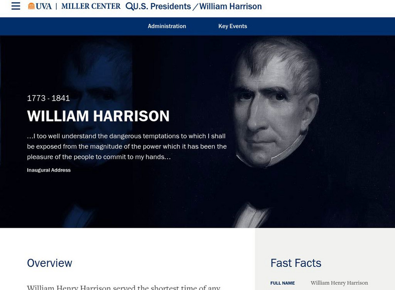 Miller Center at Uva: u.s. Presidents: William Henry Harrison Website Miller Center at Uva: u.s. Presidents: William Henry Harrison Website