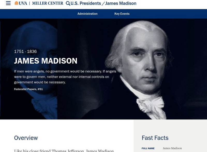 Miller Center at Uva: u.s. Presidents: James Madison Website Miller Center at Uva: u.s. Presidents: James Madison Website