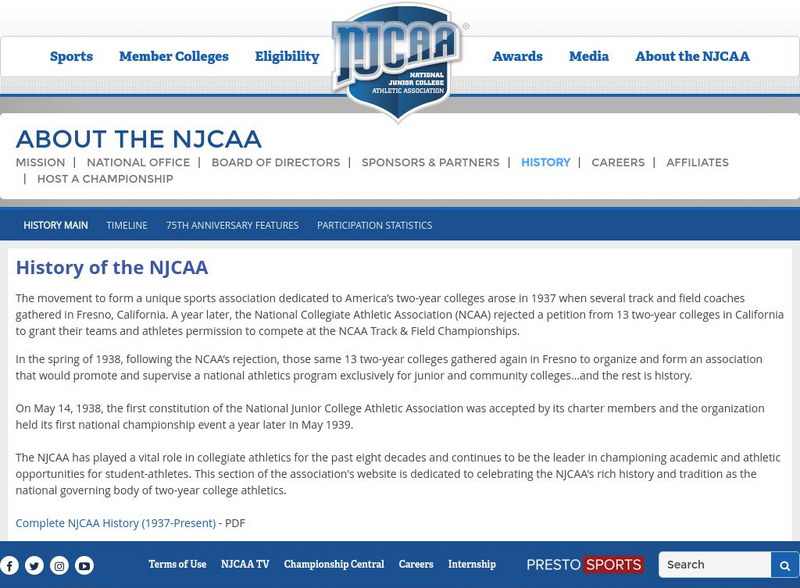 Njcaa: About Njcaa, History Website Njcaa: About Njcaa, History Website
