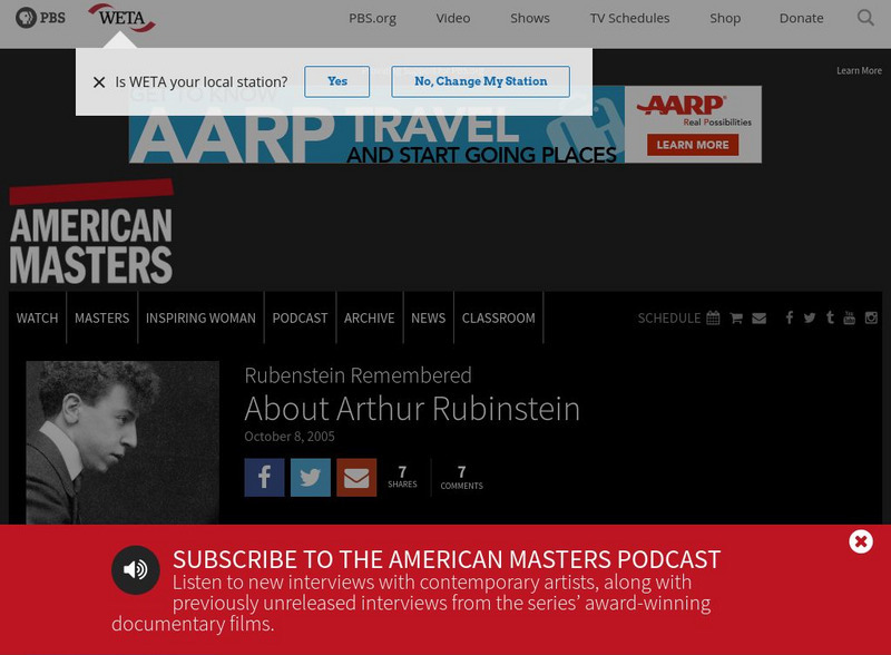 Pbs: American Masters: Arthur Rubinstein Website Pbs: American Masters: Arthur Rubinstein Website