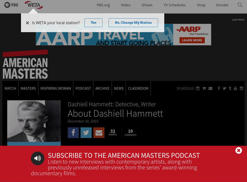Pbs: American Masters: Dashiell Hammett Website Pbs: American Masters: Dashiell Hammett Website