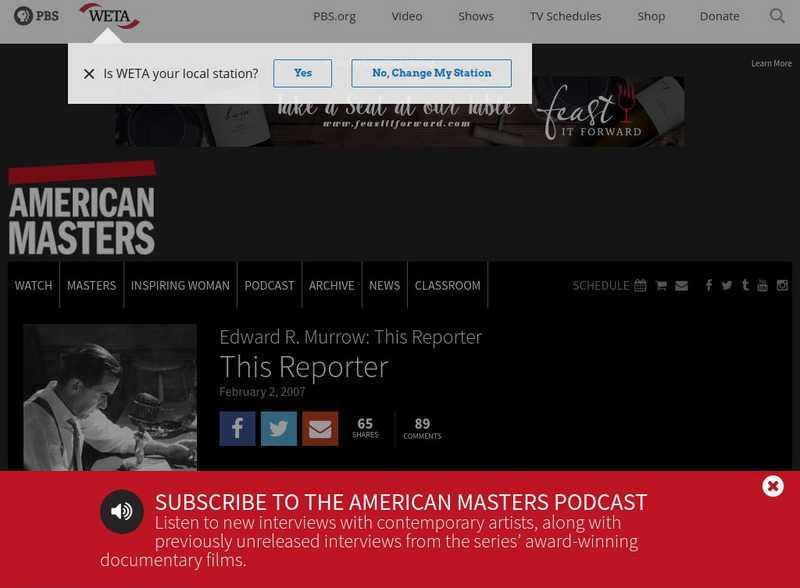 Pbs: American Masters: Edward R. Murrow Website Pbs: American Masters: Edward R. Murrow Website
