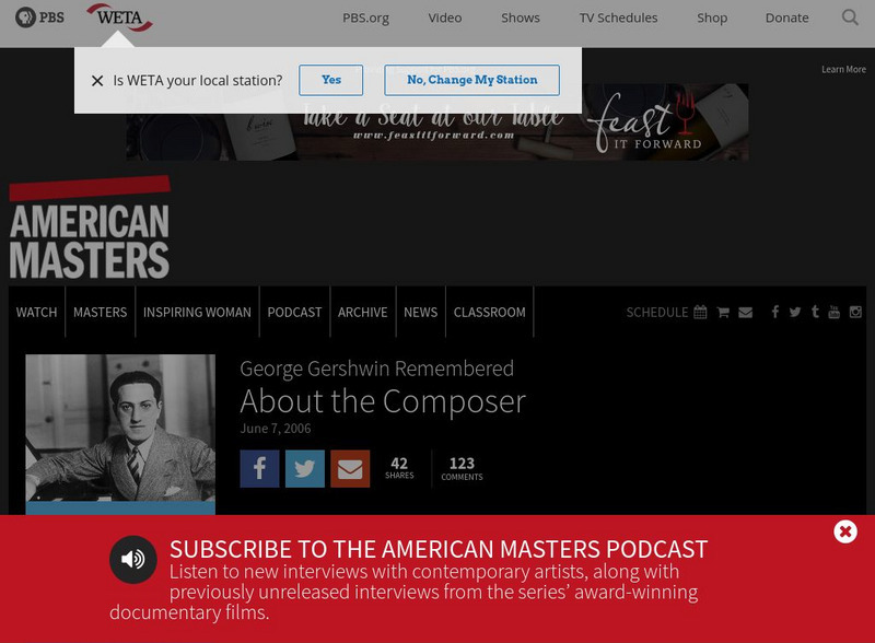 Pbs: American Masters: George Gershwin Website
